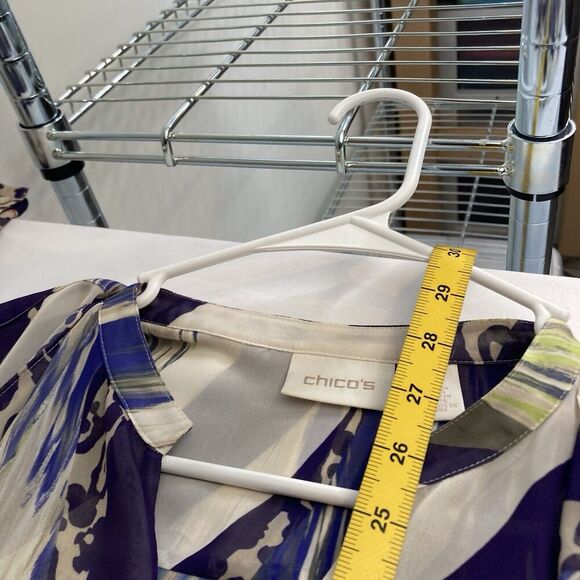 Chico's Women's‎ Swirls Apryl Shirt Size 1 Medium Flowy Oversized Art To Wear - Picture 12 of 12